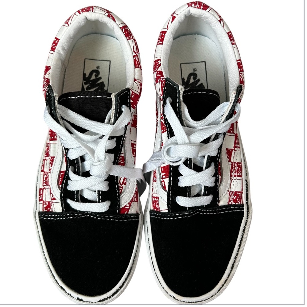 VANS Old Skool Checkerboard Lace Up Shoes Red/Black/White Mens 5.5 Women's 7.0